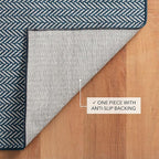 Dash and Albert Herringbone Machine Washable Area Rug - 2' x 3' Navy - Geometric Accent Rug - Anti-Slip Backing, Lightweight, Machine Washable, High Traffic Areas Kitchen, Mudroom, Laundry Room