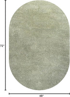 Eyely UES100O-4OV Supersoft Haze Solid Low-Pile Indoor Area Rug Casual;Contemporary;Solid;Traditional, Bedroom, Kitchen, Living Room, Easy-Cleaning, Non-Shedding, 4 X 6 Oval, Green