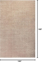 Eyely UES100G-14 Supersoft Haze Solid Low-Pile Indoor Area Rug, Coastal, Bohemian, Minimalist, Classic, Casual for Bedroom,Kitchen,Living Room,Non Shedding,Easy-Washing, Beige, 10 X 14