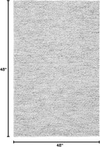 SAFAVIEH Natura Collection Area Rug - 4' Square, Light Grey & Ivory, Handmade Wool Blend, Textured Design, Ideal for Living Room, Bedroom, Dining Space (NAT620G)