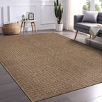 Beverly Rug Easy Jute Natural Rug 4x6 Solid Washable Durable Outdoor Indoor Area Rugs for Living Dining Room Patio Office Stain Resistant Non Shedding Casual Indoor Outside Carpet (4 x 6 Natural)