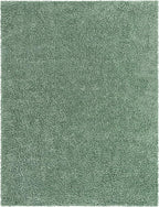 Unique Loom Davos Shag Collection Area Rug - Solid (7' 10" x 10' Oval, Sage)