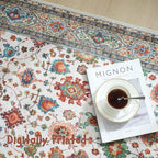 Rugcomf Bedroom Rug 3x5 Rug Washable Area Rug Non Slip Low Pile Boho Small Carpet for Bedroom, Bedside, Kitchen, Entryway, Kids Room, Office, College Dorm Essentials for Girls (Colorful)