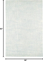 Dash and Albert Crosshatch Wool Area Rug - 3' x 5' Sky Blue Solid Hand Micro Hooked Accent Rug - Durable, High Traffic Areas Bedroom, Hallway, Stairs - Premium Luxury Hotel Quality Soft Breathable