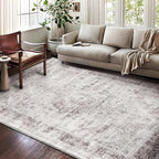 Washable Area Rug 10'x14' Floral red Boho Design Non-Shedding Easy Care Ideal for High Traffic Areas in Living Room Bedroom Office Coffee Table Kitchen Large Carpet