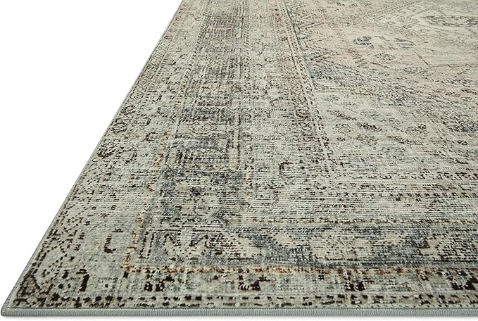 Loloi Magnolia Home by Joanna Gaines Sinclair Collection SIN-04 Natural/Sage 2'-3" x 11'-6", .25" Pile Height, Machine Washable, Runner Rug