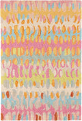 Dash & Albert Paint Chip Stone Hand Micro Hooked Wool Rug, 8.5 X 11.5 Feet, Multicolored/Pink Geometric Pattern