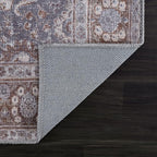 Bloom Rugs Washable 8' x 10' Rug - Brown/Dark Gray Traditional Area Rug for Living Room, Bedroom, Dining Room, and Kitchen - Exact Size: 8' x 10'