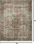 Loloi Magnolia Home by Joanna Gaines Sinclair Collection SIN-01 Pebble/Taupe 5'-0" x 7'-0", .25" Pile Height, Machine Washable, Area Rug
