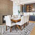 Rugshop Boho Cream Tribal Area Rug Modern Indoor Carpet for Living Room, Bedroom, or Entryway – Non-Shedding, Low Pile Geometric Design 7' 10" x 10'