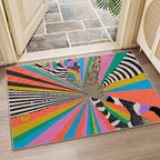 Graffiti Bedroom Rug - Colorful Abstract Street Art Rug, 6x9 Area Rugs, Hippie Aesthetic Funky Non Slip Fade Resistant Large Carpets Home Decor #C088