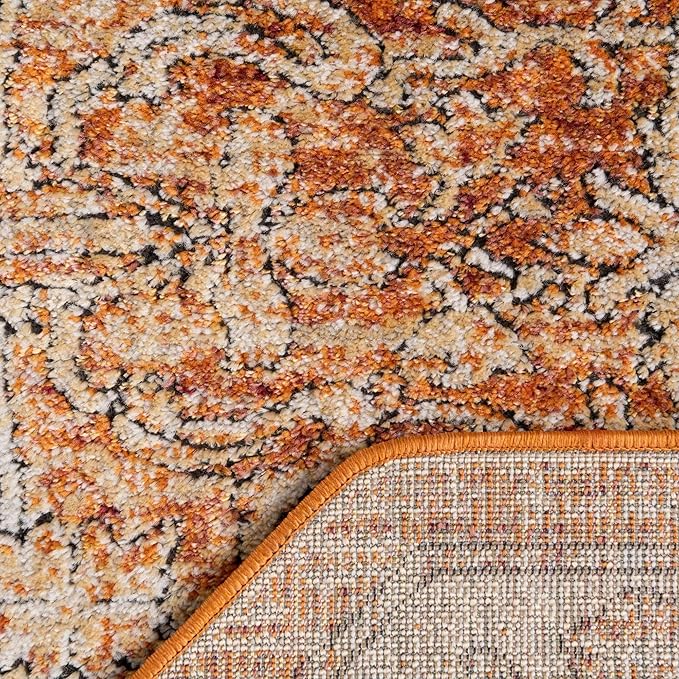 Unique Loom Isabella Collection Area Rug - Adjani (7' 10" Octagon, Rust Red/ Black)