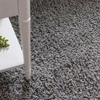 Unique Loom Solid Shag Collection Area Rug (4' 1" Round, Cloud Gray)