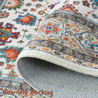 Rugcomf Area Rugs 8x10 for Living Room Clearance, Machine Washable Boho Rug, Non Slip Vintage Low Pile Large Carpet for Bedroom, Farmhouse, Dining Room, Kids Playroom (Colorful)