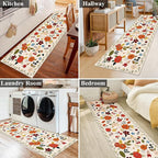 U'Artlines 2'x6' Boho Runner Rug for Hallways Kitchen Colorful Floral Soft Non Slip Washable Floor Carpet Runners for Entryway Laundry Room Bathroom Beige