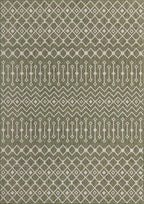 Unique Loom Outdoor Trellis Collection Area Rug - Tribal Trellis (10' x 14' 1" Rectangle, Green/ Natural)