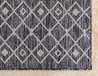 Unique Loom Outdoor Trellis Collection Area Rug - Tribal Trellis (5' 3" x 8' Rectangle, Charcoal Gray/ Natural)