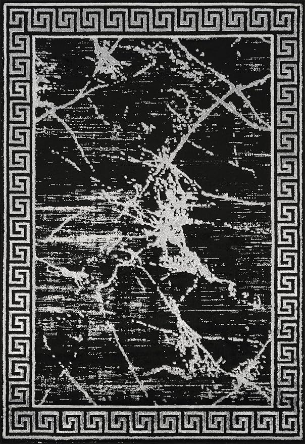 GLORY RUGS Area Rugs Marble 5x7 Black Gray Carpet Modern Abstract Rug Living Room Dining Bedroom Rug