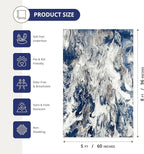 Abani Regal Blue Area Rug for Living Room, Bedroom - Swirl Abstract Pattern - 5' x 8' - Durable & Easy to Clean Washable