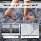 Soft Runner Rugs for Bedroom, Mottling Dark Grey 3x7 Area Rugs Fluffy Rug Shag Rug Carpet, Bedside Rug for Living Room Bedroom Kids Room Home Decor