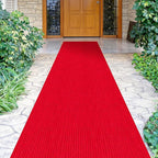 Ottomanson 2' x 12' Hallway Runner with Scraper Pile - Extra Durable Non-Slip Rug Mat for Indoor & Outdoor Use - Ideal for Kitchen, Entryway, Patio & Garage - High-Traffic Carpet, Red