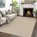 EARTHALL Washable Area Rugs 5x7 Ft Non Slip Living Room Rugs Cotton Rubber Backed Dining Room Rug Braided Bedroom Rugs Indoor Outdoor Floor Carpet for Living Room, Bedroom, Dining Room, Send/Beige
