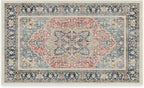RUGGABLE Washable Vintage Area Rug – Kamran Cayenne Red 3x5, Stain-Resistant, Non-Slip – Small Machine Washable Rugs for Living Room, Bedroom, Hallway, Entryway & Office–with Cushioned Pad