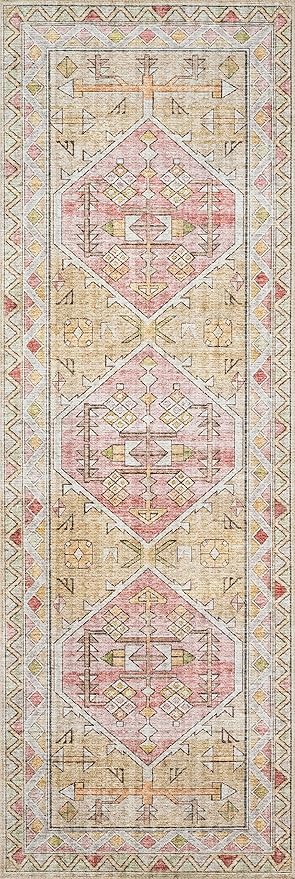 Loloi II Skye Collection SKY-04 Gold/Blush 3'-6" x 5'-6" Accent Rug