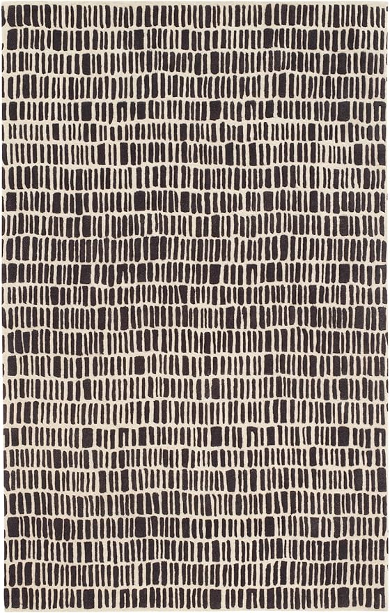 Dash and Albert Roark Wool Area Rug - 7.5 X 9.5 Charcoal Geometric Hand Tufted Accent Rug - Durable, High Traffic Areas Hallway, Living Room, Stairs - Premium Luxury Hotel Quality Soft Breathable