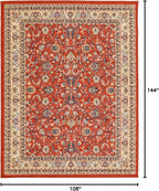 Rugs.com Yasmin Collection Rug – 9' x 12' Terracotta Medium Rug Perfect for Living Rooms, Large Dining Rooms, Open Floorplans