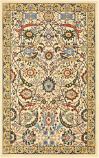 Unique Loom Espahan Collection Area Rug - Cape Cod (5' 1" x 8' Rectangle, Cream/ Black)