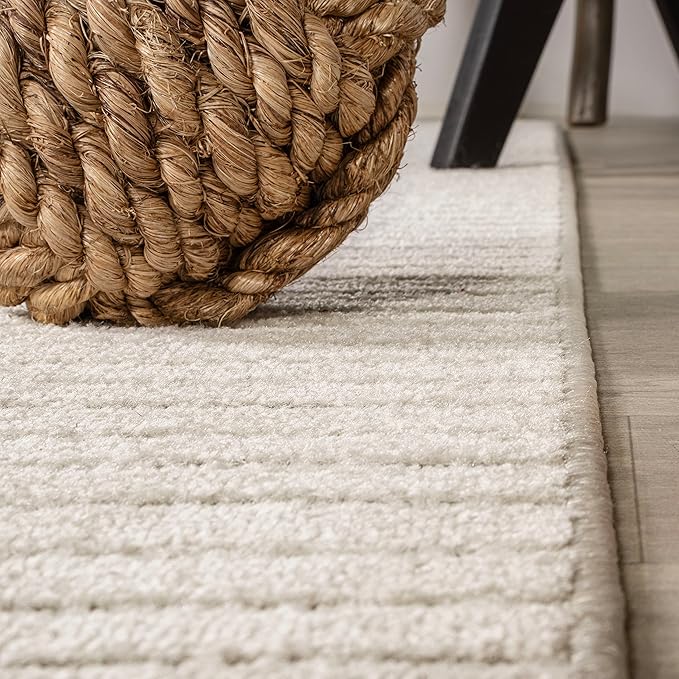 JONATHAN Y Hallie High-Low Curve Ivory/Cream Indoor/Outdoor Area Rug, 12x18, Minimalist, Pet Friendly, Non-Shedding, Stain Resistant, Hose-Washable for Backyard, Patio, Porch (SCN100B-18)