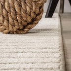 JONATHAN Y Hallie High-Low Curve Ivory/Cream Indoor/Outdoor Area Rug, 10x13, Minimalist, Pet Friendly, Non-Shedding, Stain Resistant, Hose-Washable for Backyard, Patio, Porch (SCN100B-13)