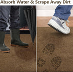 jxgzyy Runner Rugs 2'11" x 9'10", Non Slip Entrance Doormat, Thickness Indoor Outdoor Carpet Runner with Rubber Backing, Waterproof Custom Size Heavy Duty Floor Mat for Hallway Laundry Patio Kitchen