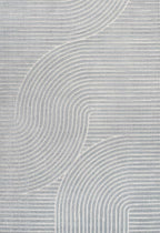 JONATHAN Y Hallie High-Low Curve Light Blue/Cream 8x10 Indoor/Outdoor Area Rug, Minimalist Geometric, Pet Friendly, for Patio, Backyard, Living Room, Bedroom, Office, Hose-Washable (SCN100E-8)