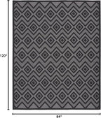Nourison Home Versatile Charcoal Black 7' x 10' Area Rug - Easy Clean, Non Shedding, Bed Room, Living Room, Dining Room, Kitchen (7' x 10')