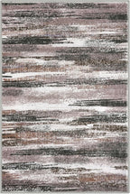 Modern Abstract 4x6 Living Room Washable Rug Non-Slip Soft Bedroom Area Rug Dark Light Brown White Thin Print Faux Wool Floor Carpet Throw Rugs for Nursery Playroom Dining Room Indoor Office