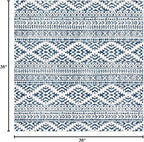 SAFAVIEH Tulum Collection Area Rug - 3' Square, Ivory & Navy, Moroccan Boho Tribal Design, Non-Shedding & Easy to Clean, Ideal for Entryway, Foyer, Accent Space, Bedroom (TUL272D)