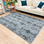 Alfa Rich 3x5 Bluish Gray Washable Area Rugs for Living Room Bedroom Kitchen Decor Cotton Runner