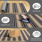 Striped Easy Jute Rug 5x7 Outdoor Patio Rug Washable Area Rugs for Living Room Bedroom Non Slip Neutral Farmhouse Indoor Outdoor Carpet for Backyard Patio Office