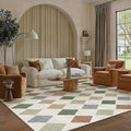 6x9 Checkered Area Rugs for Living Room Colorful Machine Washable Large Rug Non-Slip Stain Resistant Low Pile Boho Accent Indoor Throw Carpet for Bedroom Dining Room Classroom