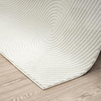 Abani Cream Area Rug 12' x 15' for Living Room, Bedroom, Dining Room - Zen Reiki Circles Pattern - Durable & East to Clean