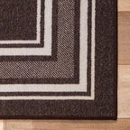 Beverly Rug Non Slip Area Rugs 8x10 Modern Bordered Non Skid Rubber Backing Soft Area Rug for Living Dining Room Easy to Clean Non Shedding Kitchen Bedroom Indoor Carpet 8 x 10 Brown