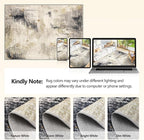 7x9 Washable Area Rugs - Modern Abstract Rugs for Living Room Non-Slip Low Pile Soft Machine Washable Carpet for Bedroom, Dining Room, Nursery, Home Office, Farmhouse (7'x9' Beige Tan)
