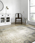 Loloi Teagan Collection TEA-08 Ivory/Mist 6'-7" x 9'-2" Area Rug, Large, Soft Neutral Rug, High-Traffic for Living Room, Bedroom, Home Office, Dining Area