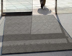 WaterHog Diamond | Commercial-Grade Entrance Mat with Rubber Border – Indoor/Outdoor, Quick Drying, Stain Resistant Door Mat (Medium Grey, 3' x 6')