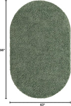 Unique Loom Davos Shag Collection Area Rug - Solid (5' 3" x 8' Oval, Sage)
