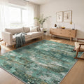 GENIMO Abstract Area Rug 6x9, Washable Large Modern Rug Non Slip, Low Pile Lightweight Soft Carpet for Living Room, Bedroom, Dining Room, Turquoise