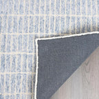 Hand-Tufted 100% Wool Area Rug – Unique Modern Geometric Grid Pattern, Soft Plush Textured Carpet for Living Room, Bedroom, Dining Room & Entryway (Blue, 8' x 11')