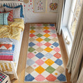 jinchan Macy Runner Rug 2x5 Kids Hallway Washable Rug Indoor Soft Non Slip Modern Diamond Carpet for Nursery Room Bedroom Kitchen Laundry Room Circus on Cream